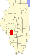 Map of Illinois highlighting Macoupin County